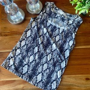 Soft Snake Print Cut Out Top